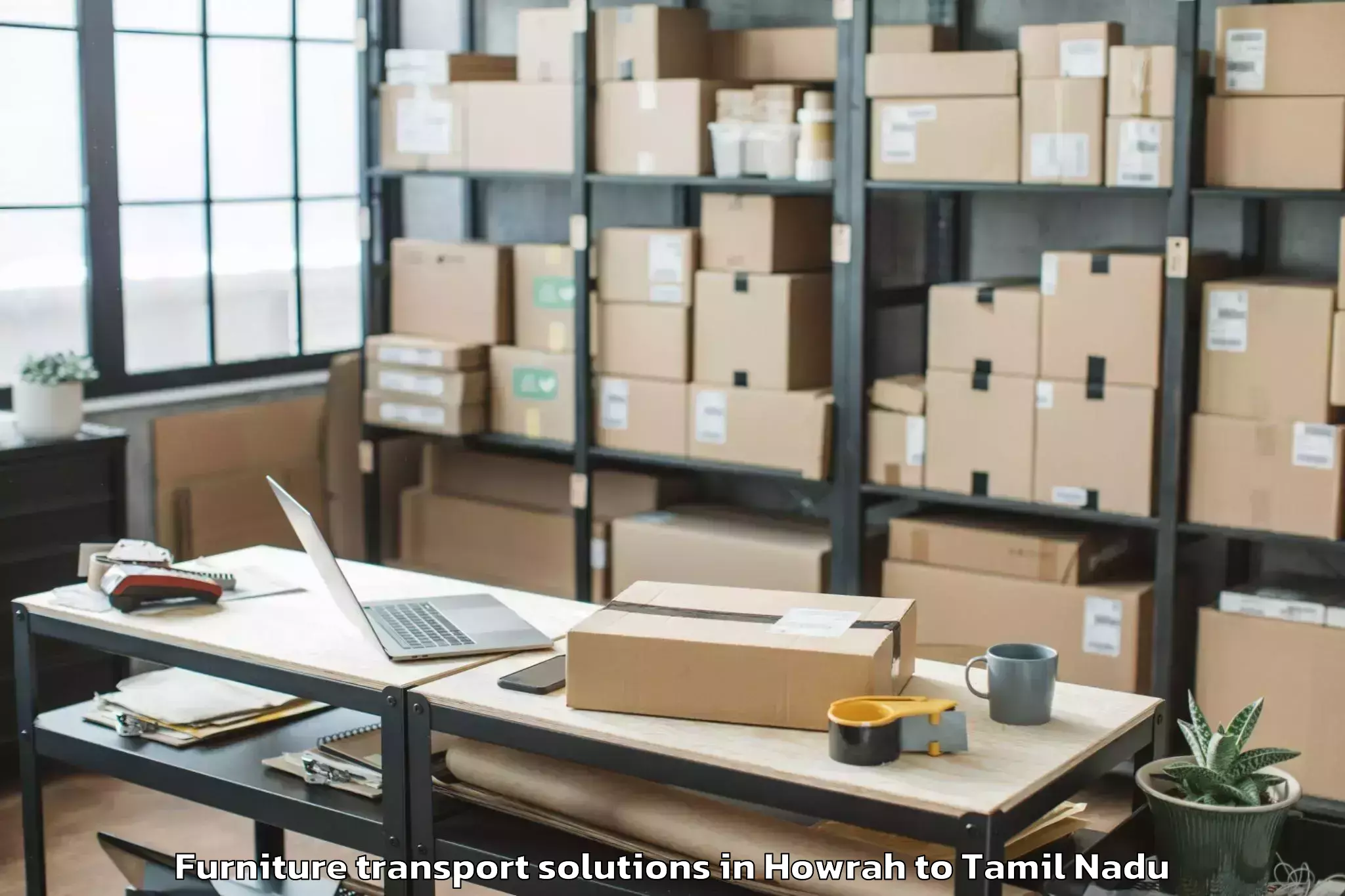 Affordable Howrah to Karumbakkam Furniture Transport Solutions